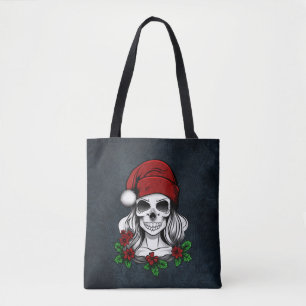 Bolso De Tela Whimsical Gothic Santa Skull Navidades