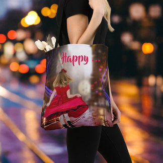 Bolso De Tela Whimsical Happy Dance Chica Tote Bag