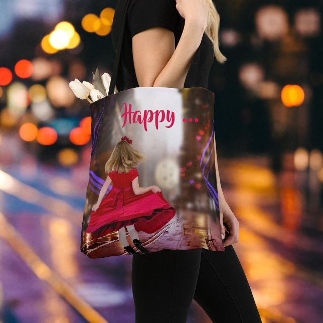 Bolso De Tela Whimsical Happy Dance Chica Tote Bag (Subido por el creador)