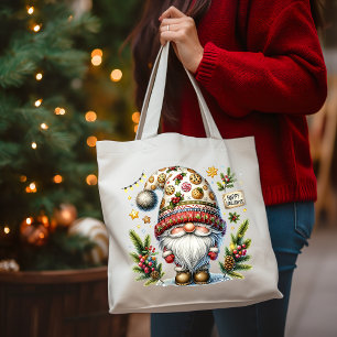 Bolso De Tela Whimsical Happy Holidays Gnome