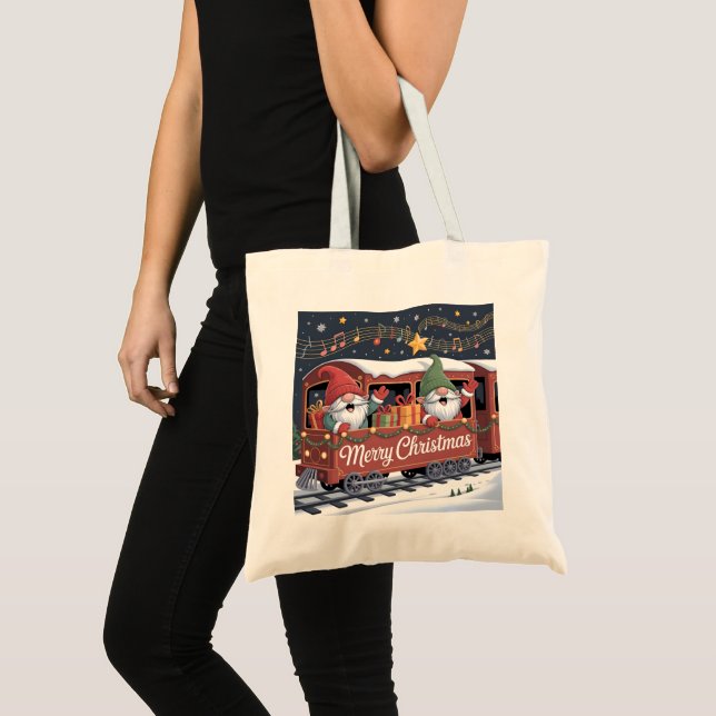 Bolso De Tela Whimsical Jolly Gnomes Musical Express (Anverso (producto))