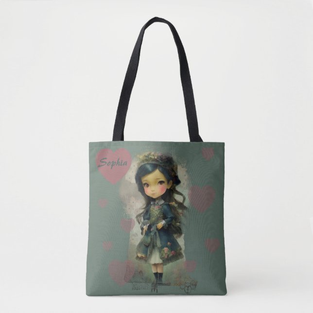 Bolso De Tela Whimsical Kawaii Fairy Tale Chica (Anverso)