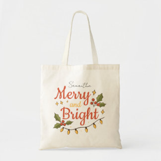 Bolso De Tela Whimsical Modern Christmas Holiday Tote Bag