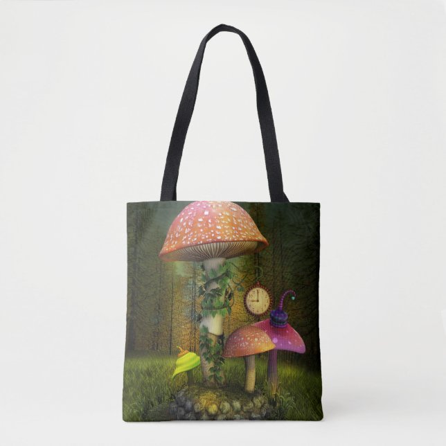 Bolso De Tela Whimsical Mushroom Fantasy Tote Bag (Anverso)