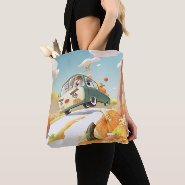 Bolso De Tela Whimsical Pumpkin Ride (Detalle)