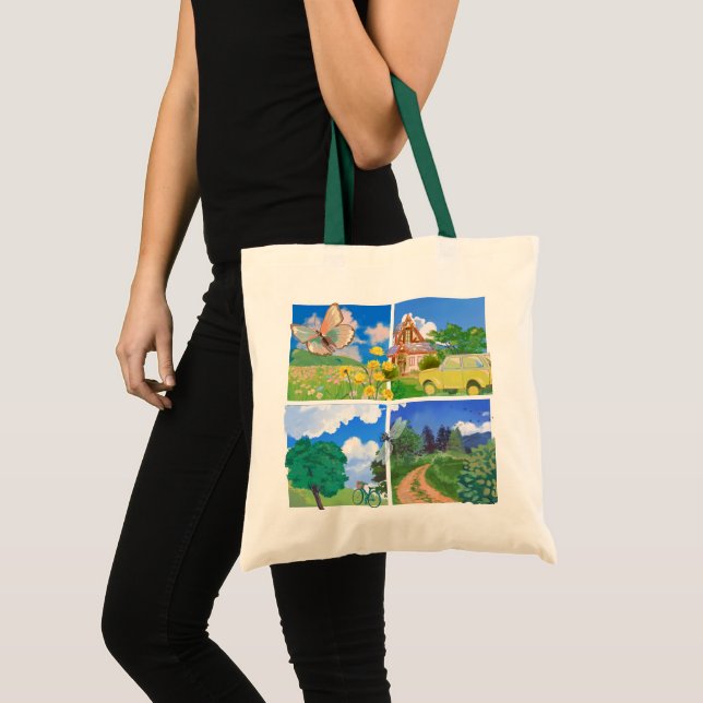 Bolso De Tela Whimsical Summer Countryside (Anverso (producto))