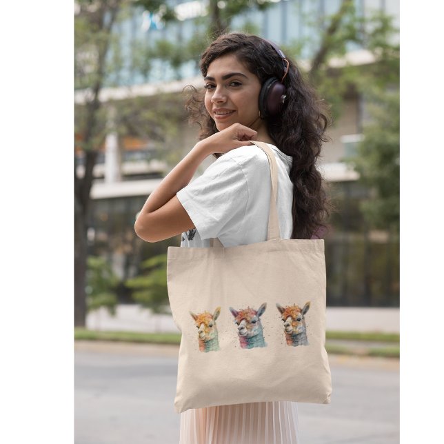 Bolso De Tela Whimsical Watercolacas Alpacas (Subido por el creador)