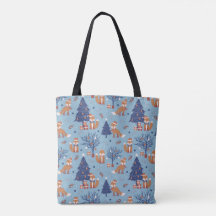 Whimsical Winter Fox Tote Bag - Festividad