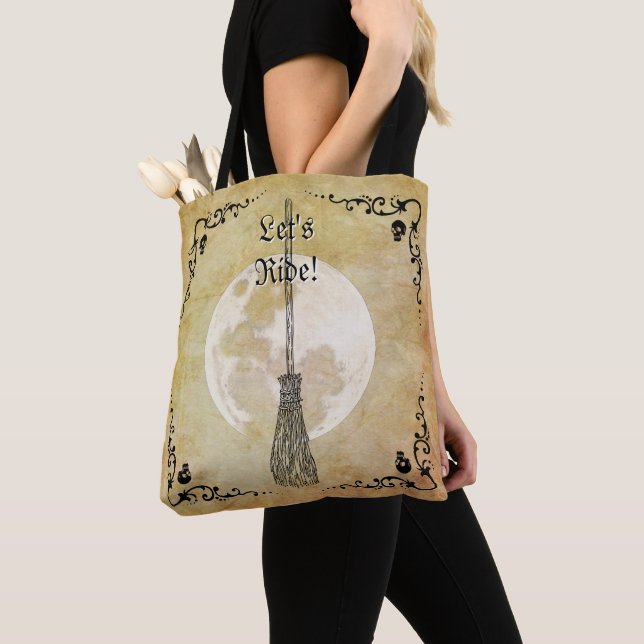 Bolso De Tela Whimsical Witchen Full Moon (Detalle)