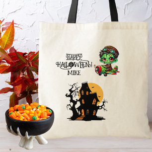 Bolso De Tela Whimsical Zombie Pilot Airplane Kids Halloween