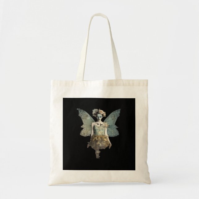 Bolso De Tela Whimsigoth Zombie Fairy Old Timey Gothic Moody Art (Frente)