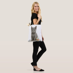 Bolso De Tela Whiskers de plata - Gatito azul ruso