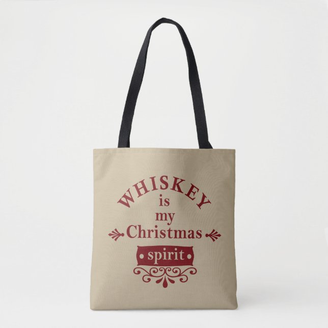 Bolso De Tela Whiskey es mi espíritu navidad (Anverso)