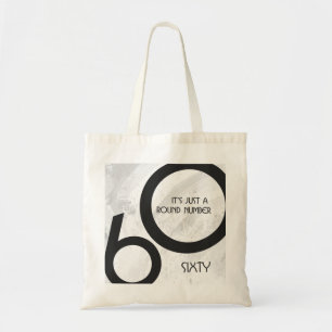 Bolso De Tela White 60 Decade Birthday