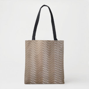 Bolso De Tela White and gray striped textile