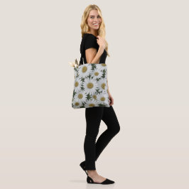 Bolso De Tela White Daisies