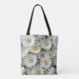 Bolso De Tela White Elegant Daisies