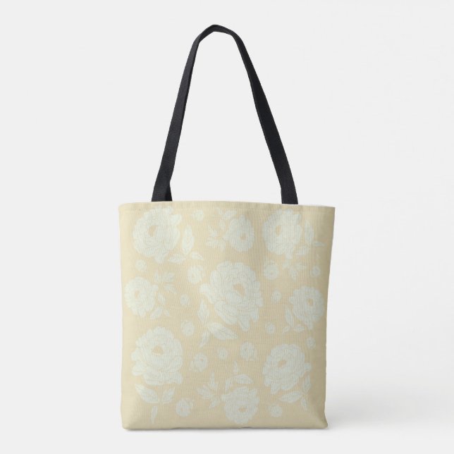 Bolso De Tela White Peonies (Reverso)