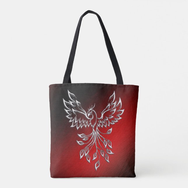 Bolso De Tela White Phoenix Risas Rojas y Cenizas Negras (Reverso)