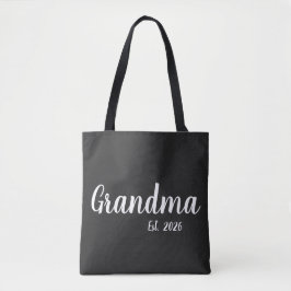 Bolso De Tela White Script Established Grandma