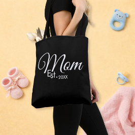 Bolso De Tela White Script Mom Established New Mom