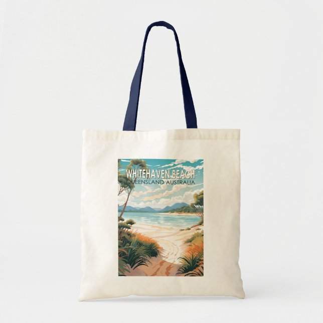 Bolso De Tela Whitehaven Beach Queensland Australia Travel Art (Frente)