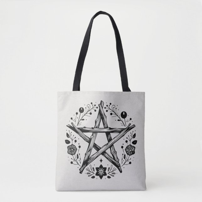 Bolso De Tela Wiccan Pagan Pentacle (Anverso)