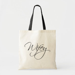 Bolso De Tela Wifey Calligraphy