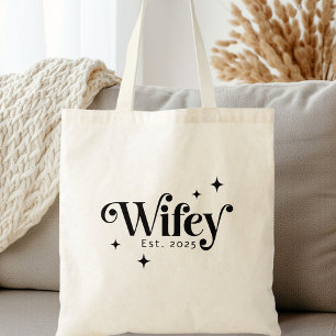 Bolso De Tela Wifey Est año cualquier tipo de letra retro elegan