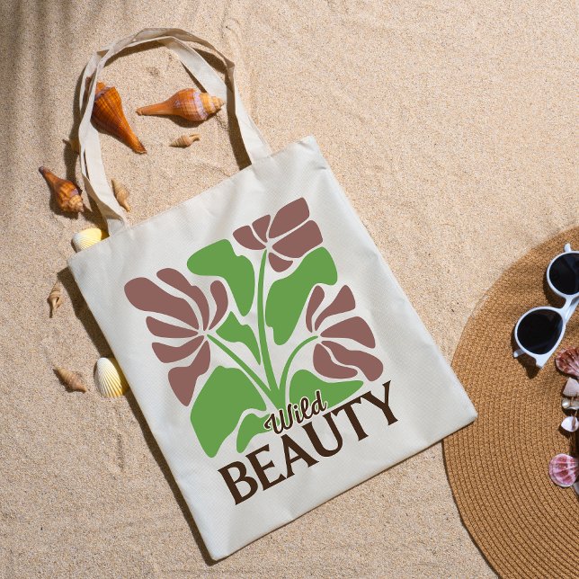 Bolso De Tela Wild Beauty Brown Floral Boho Elegant Grocery (Subido por el creador)