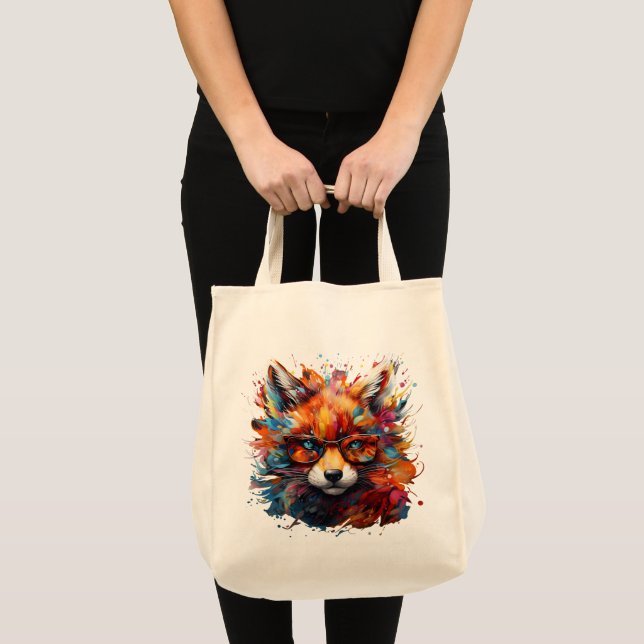 Bolso De Tela Wild Free Abstract Pop Fox (Anverso (producto))