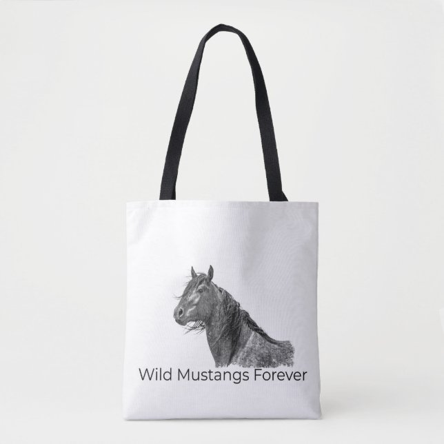 Bolso De Tela Wild Mustangs Forever Tote Bag (Anverso)