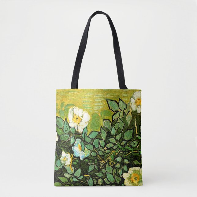 Bolso De Tela Wild Roses, famous painting by Van Gogh (Anverso)