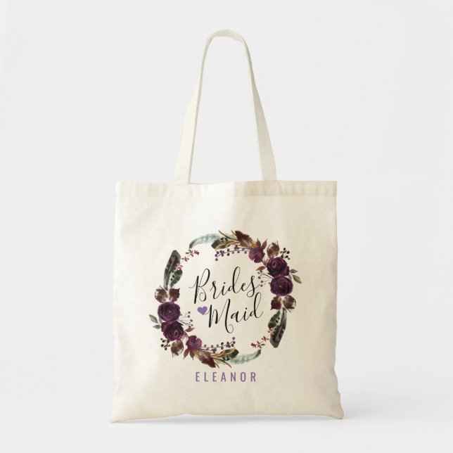 Bolso De Tela Wild Royal Bloom Bouquet | Noviaria (Frente)