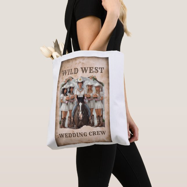 Bolso De Tela Wild West Boda Crew Bride Tote Bag (Detalle)
