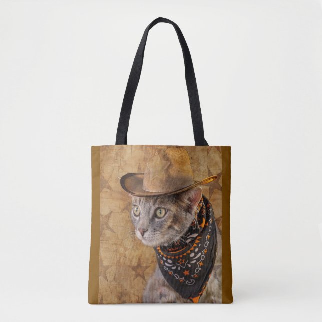 Bolso De Tela Wild West Cat (Anverso)