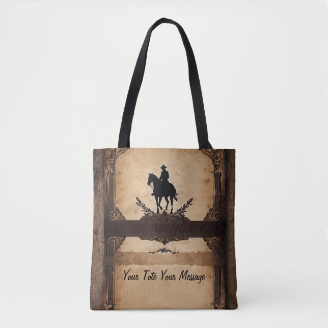 Bolso De Tela Wild West Cowboy (Anverso)