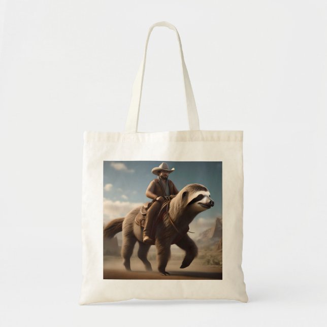 Bolso De Tela "Wild West se pregunta: Vaquero montando un caball (Frente)