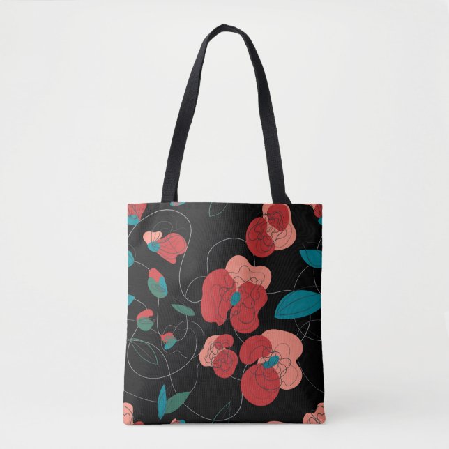 Bolso De Tela Wildflower Wonderland | Patrón de flores estilizad (Anverso)