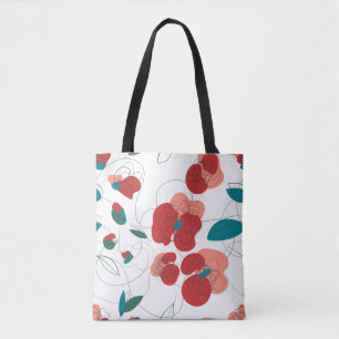 Bolso De Tela Wildflower Wonderland Patrón de flores estilizad