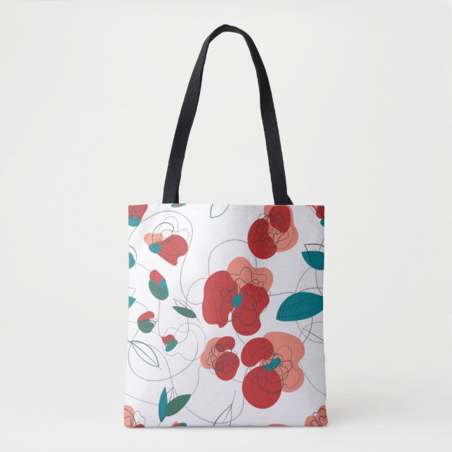 Bolso De Tela Wildflower Wonderland | Patrón de flores estilizad (Anverso)