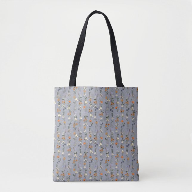 Bolso De Tela Wildflowers Handdrawn (Anverso)
