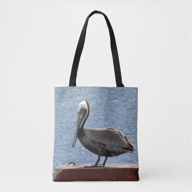 Bolso De Tela Wildlife Brown Pelican Water Photo (Anverso)