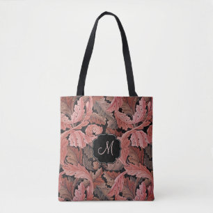 Bolso De Tela William Morris Acanthus Rosa con monograma