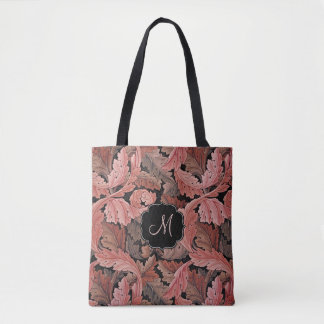 Bolso De Tela William Morris Acanthus Rosa con monograma