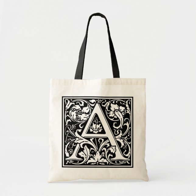 Bolso De Tela William Morris Alphabet "A" (Frente)