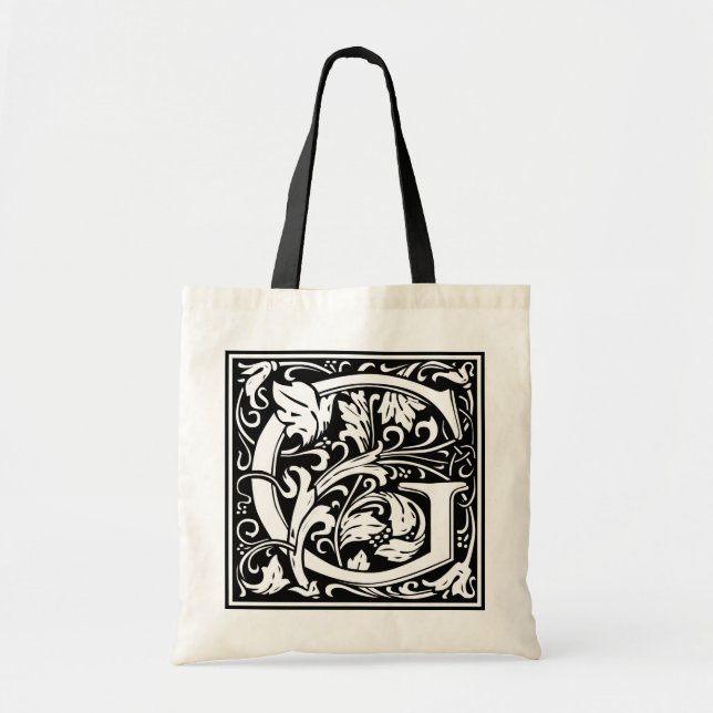 Bolso De Tela William Morris Alphabet "G" (Frente)