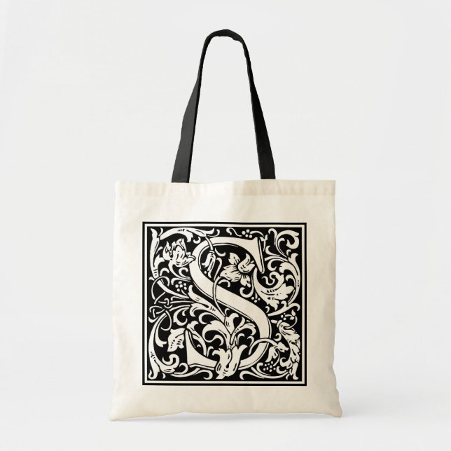 Bolso De Tela William Morris Alphabet "S" (Frente)