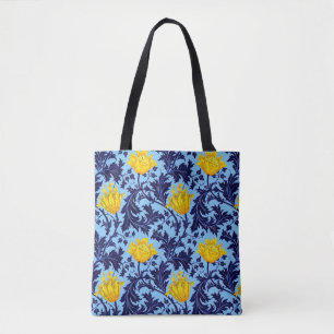 Bolso De Tela William Morris Anemone, Naval y Amarillo mostaza