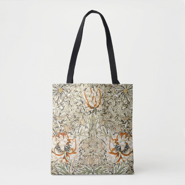 Bolso De Tela William Morris Antique Honeysuckle Floral Classic (Anverso)